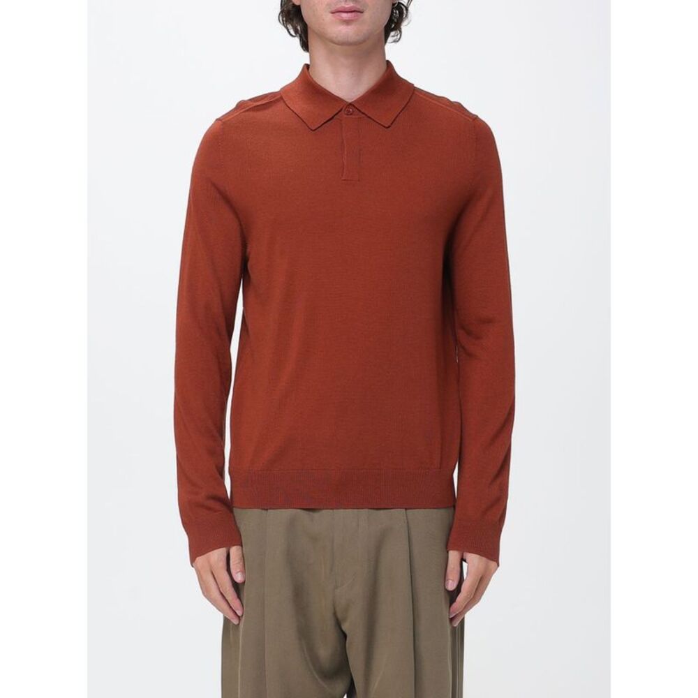 Paul Smith Men Paul Smith Long-Sleeved Slim Fit Merino Wool Knit Polo Shirt